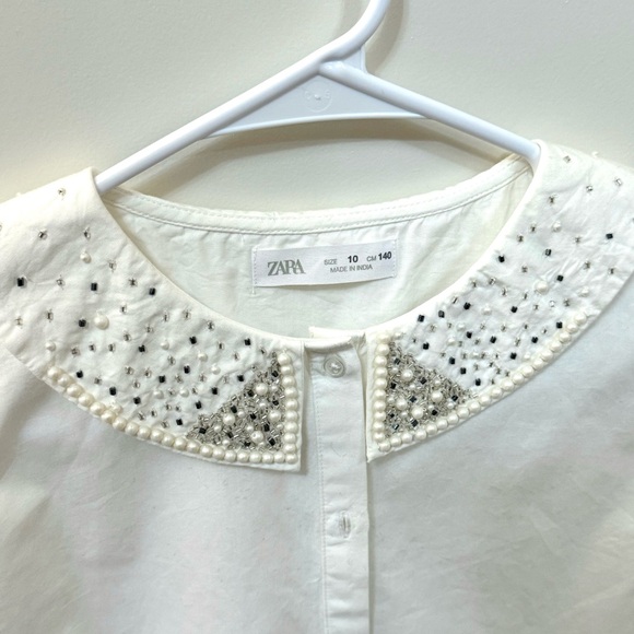 Zara Beaded Collar Top - Picture 2 of 5